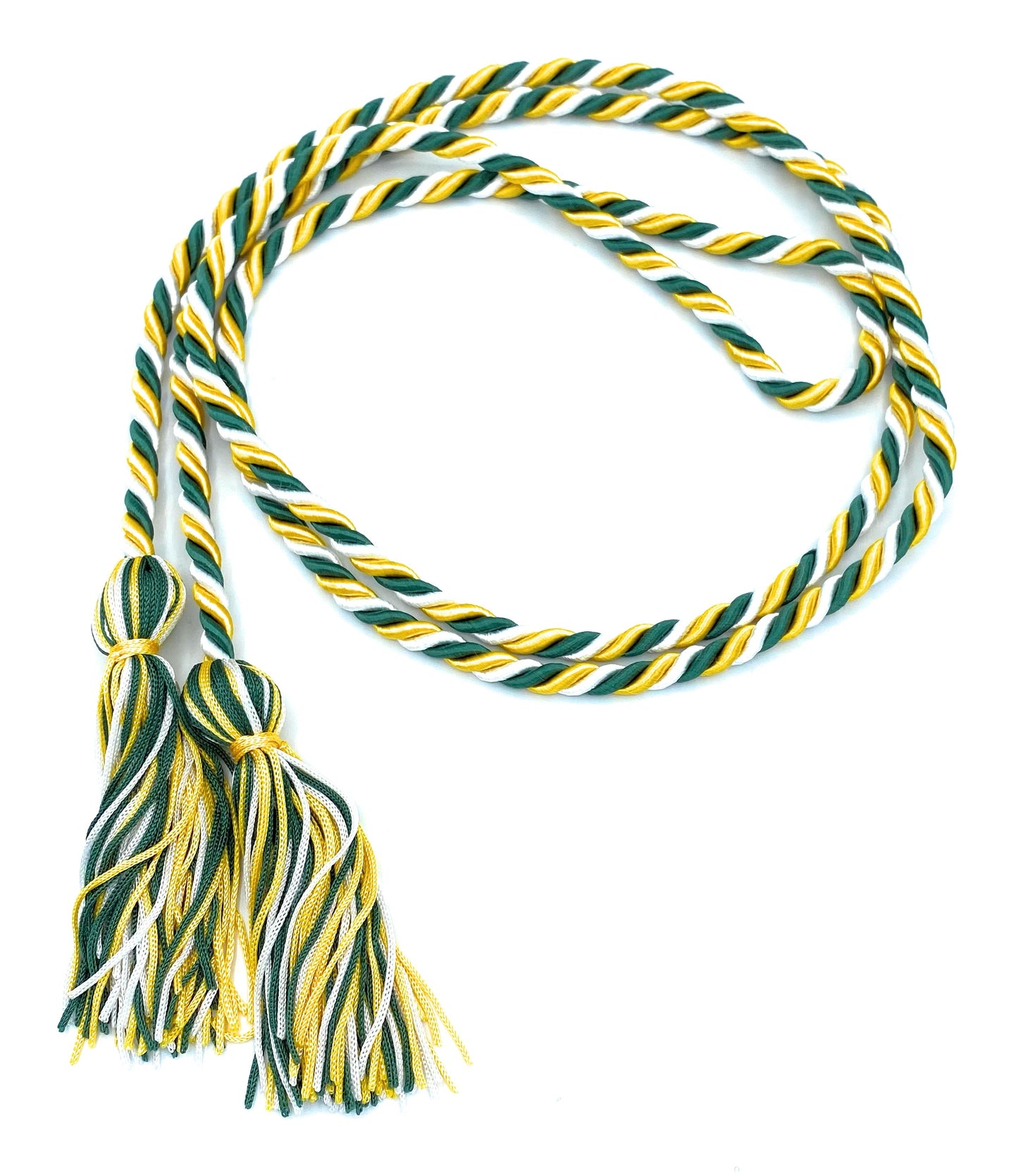 Green/White/Gold Honor Cords - Honor Cord Source