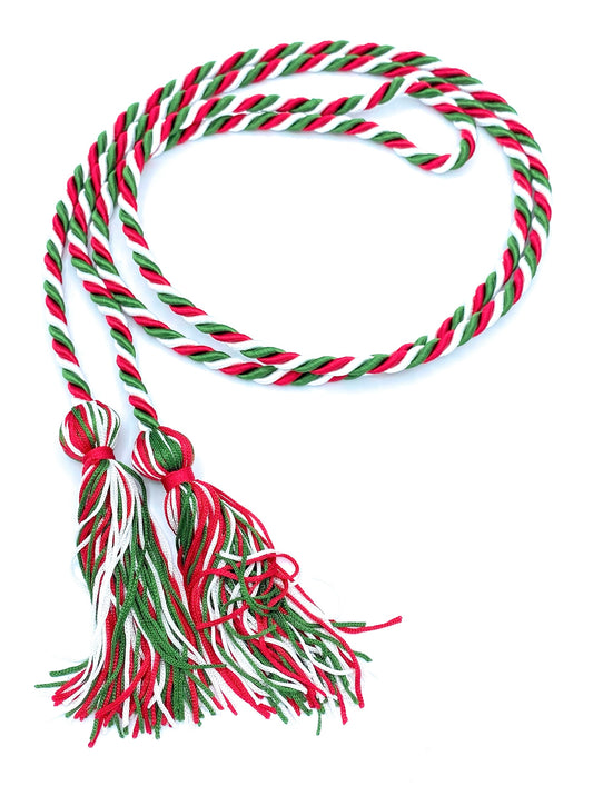 Green/White/Red Honor Cords - Honor Cord Source 