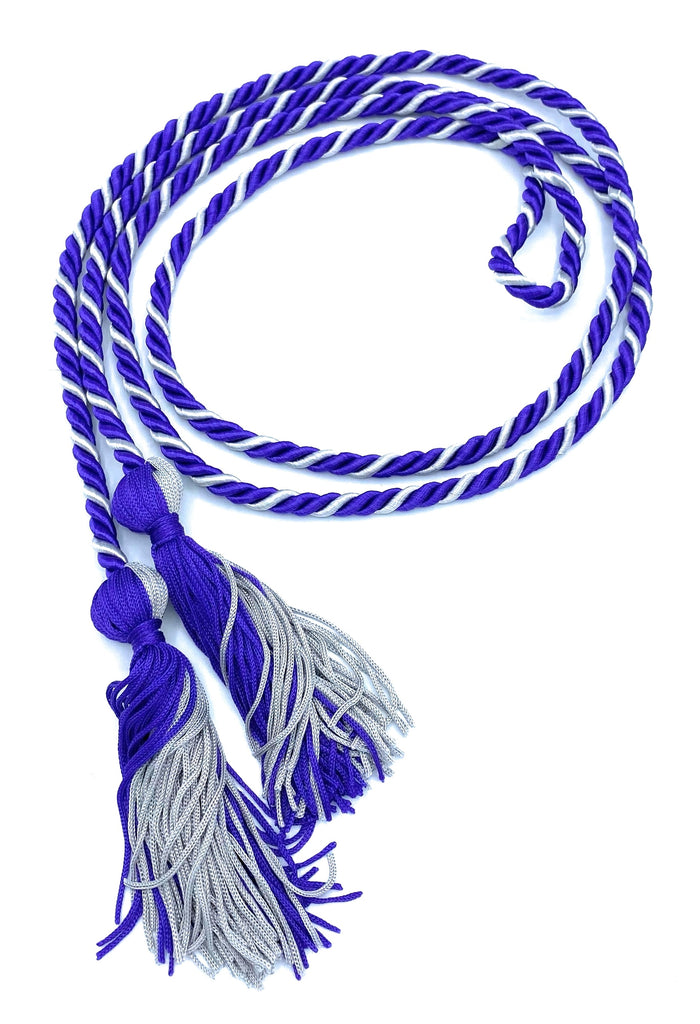 Purple/Silver Honor Cords - Honor Cord Source 