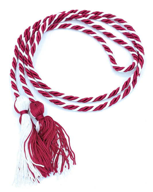 Maroon/White Honor Cords - Honor Cord Source 